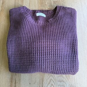 ZENANA Purple Large Knit Sweater